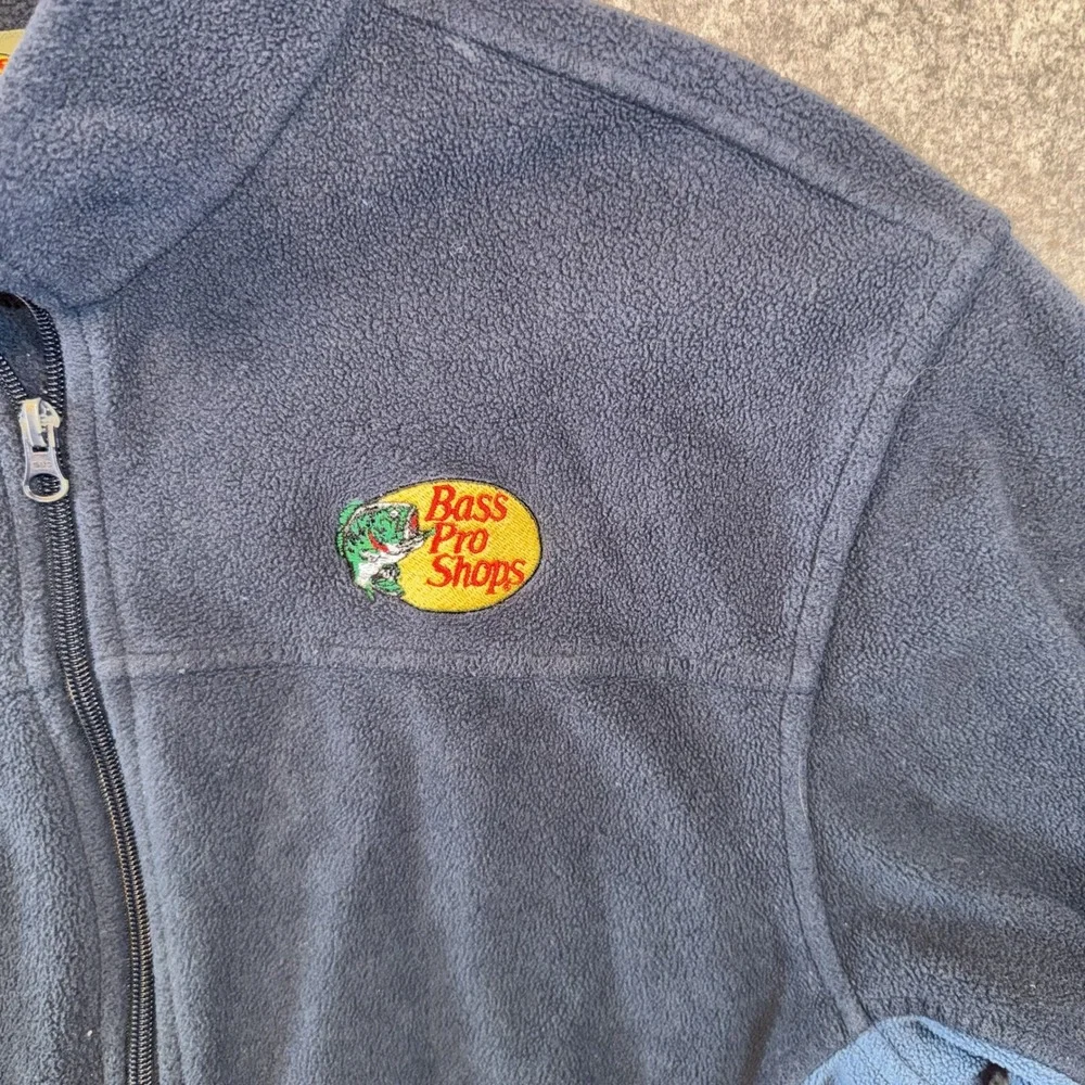 Bass Pro Shops Full-Zip Fleece Jacket Medium Blue Two-Tone Polyester